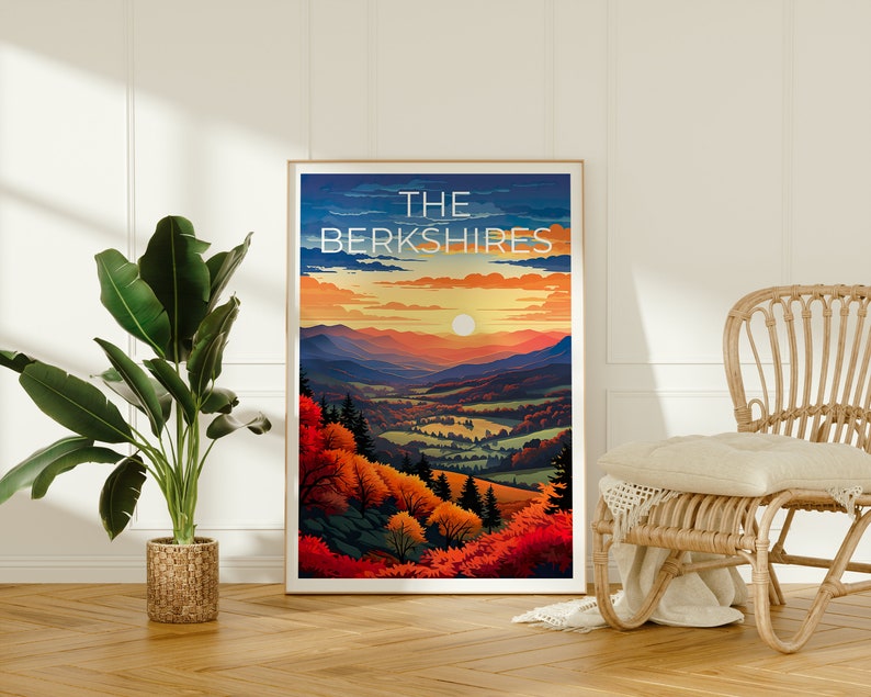 Affiche des Berkshires, Impression des Berkshires, Art du Massachusetts, Impression du Massachusetts, Affiche de voyage des Berkshires, Affiche des Highlands, Art mural des Berkshires