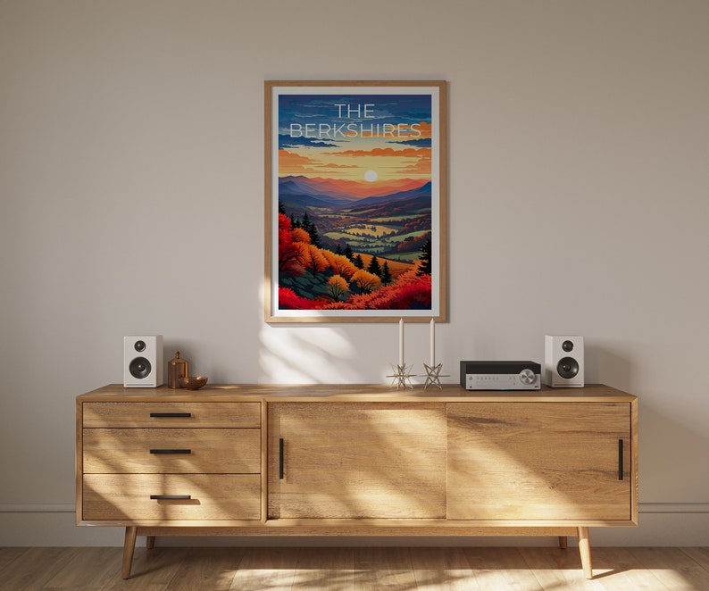 Affiche des Berkshires, Impression des Berkshires, Art du Massachusetts, Impression du Massachusetts, Affiche de voyage des Berkshires, Affiche des Highlands, Art mural des Berkshires