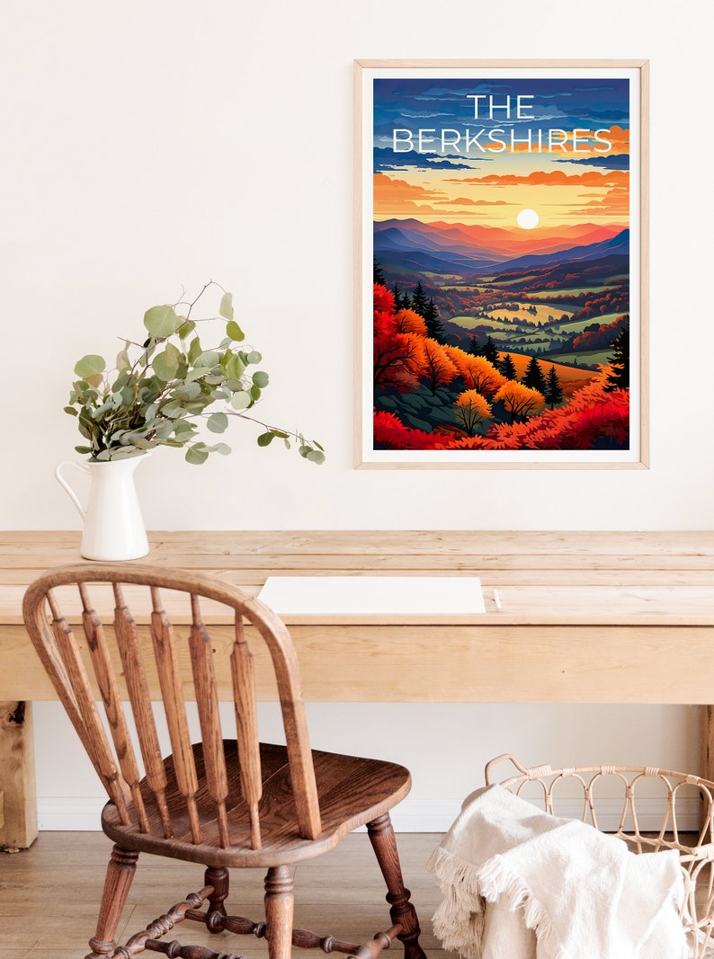 Affiche des Berkshires, Impression des Berkshires, Art du Massachusetts, Impression du Massachusetts, Affiche de voyage des Berkshires, Affiche des Highlands, Art mural des Berkshires