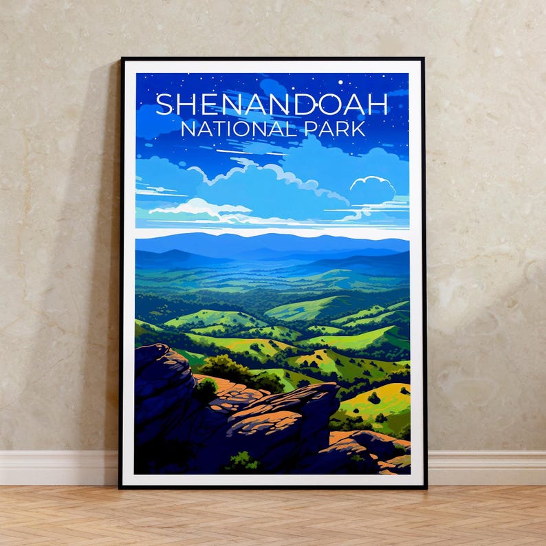Shenandoah National Park Travel Print Virginia Poster Blue Ridge Wall Art Forest Illustration Shenandoah Poster Home Decor Birthday Gift