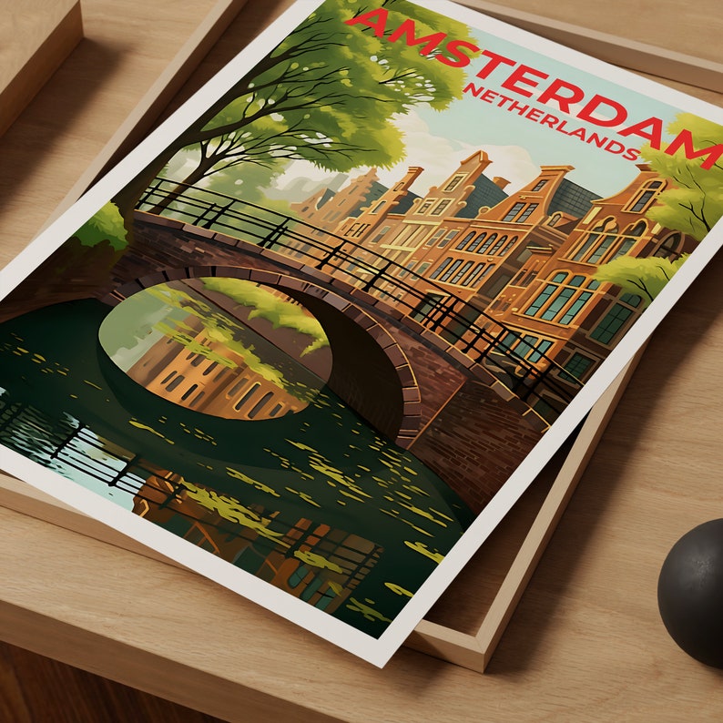 Amsterdam Travel Poster, Netherlands Wall Art, Netherlands Print, Amsterdam Poster, Netherlands Poster, City Poster, Amsterdam Art