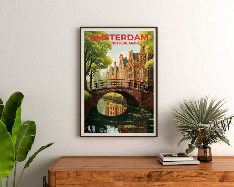 Amsterdam Travel Poster, Netherlands Wall Art, Netherlands Print, Amsterdam Poster, Netherlands Poster, City Poster, Amsterdam Art