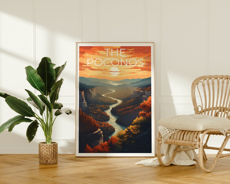Poconos Poster, Poconos Print, Pennsylvania Art, Pennsylvania Print, Poconos Travel Poster, Forest Poster, Poconos Wall Art