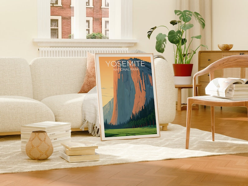 Yosemite Travel Poster, California Wall Art, El Capitan Poster, Yosemite Poster, El Capitan Art, Nature Poster, Yosemite Art