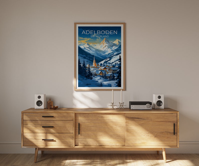 Adelboden Travel Poster, Switzerland Wall Art, Switzerland Print, Adelboden Poster, Switzerland Poster, City Poster, Adelboden Art