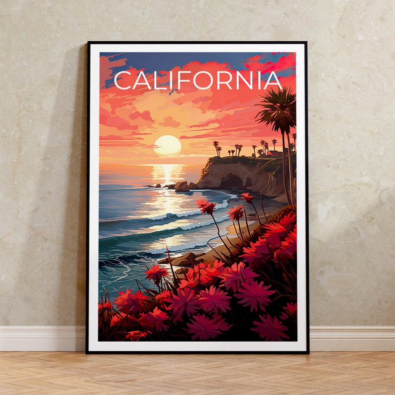 California Travel Poster, Coast Wall Art, Coast Print, California Poster, Coast Poster, California Print, California Art