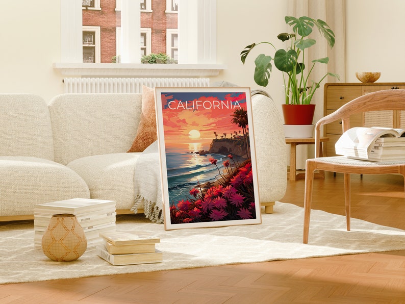 California Travel Poster, Coast Wall Art, Coast Print, California Poster, Coast Poster, California Print, California Art