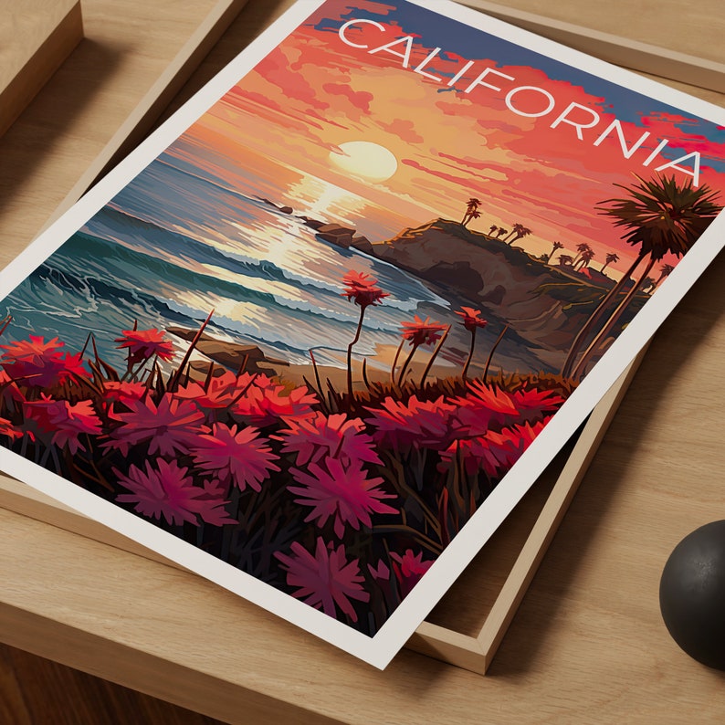 California Travel Poster, Coast Wall Art, Coast Print, California Poster, Coast Poster, California Print, California Art
