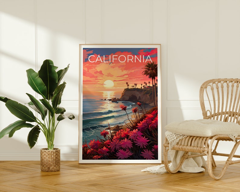California Travel Poster, Coast Wall Art, Coast Print, California Poster, Coast Poster, California Print, California Art