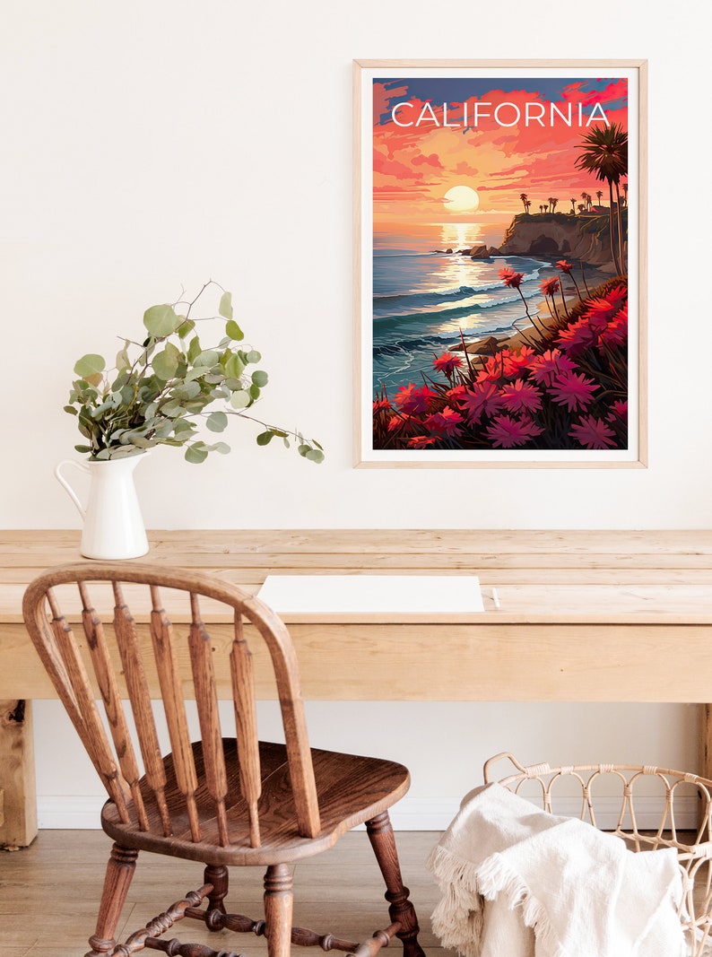 California Travel Poster, Coast Wall Art, Coast Print, California Poster, Coast Poster, California Print, California Art