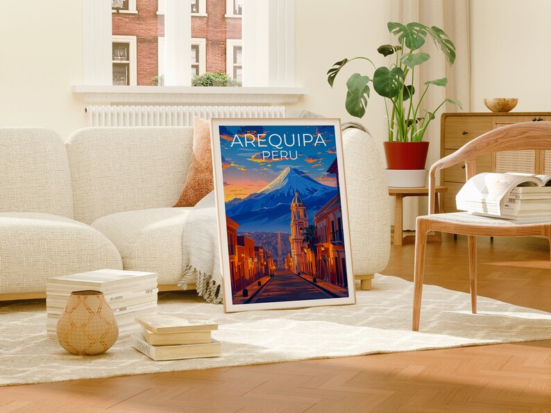 Arequipa Travel Poster, Peru Wall Art, Peru Print, Arequipa Poster, Peru Poster, City Poster, Arequipa Art