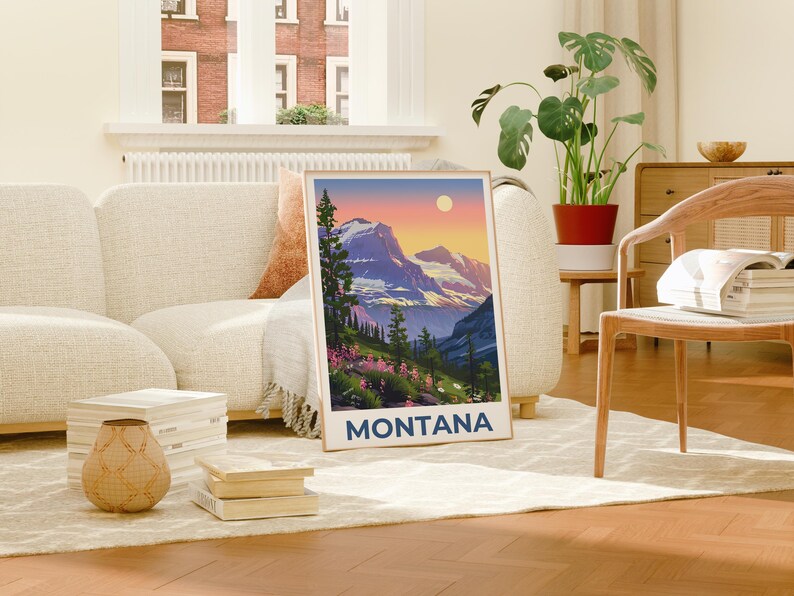 Montana Poster, Montana Print, Mountain Poster, Mountain Print, Montana Travel Poster, Forest Poster, Montana Art