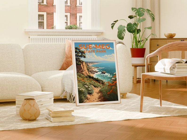 Sue-meg State Park Travel Poster, California Wall Art, California Print, Sue-meg Poster, California Poster, Nature Poster, Sue-meg Art