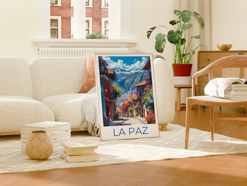 La Paz Travel Poster, Bolivia Wall Art, Bolivia Print, La Paz Poster, La Paz Poster, La Paz Print, La Paz Wall Decor