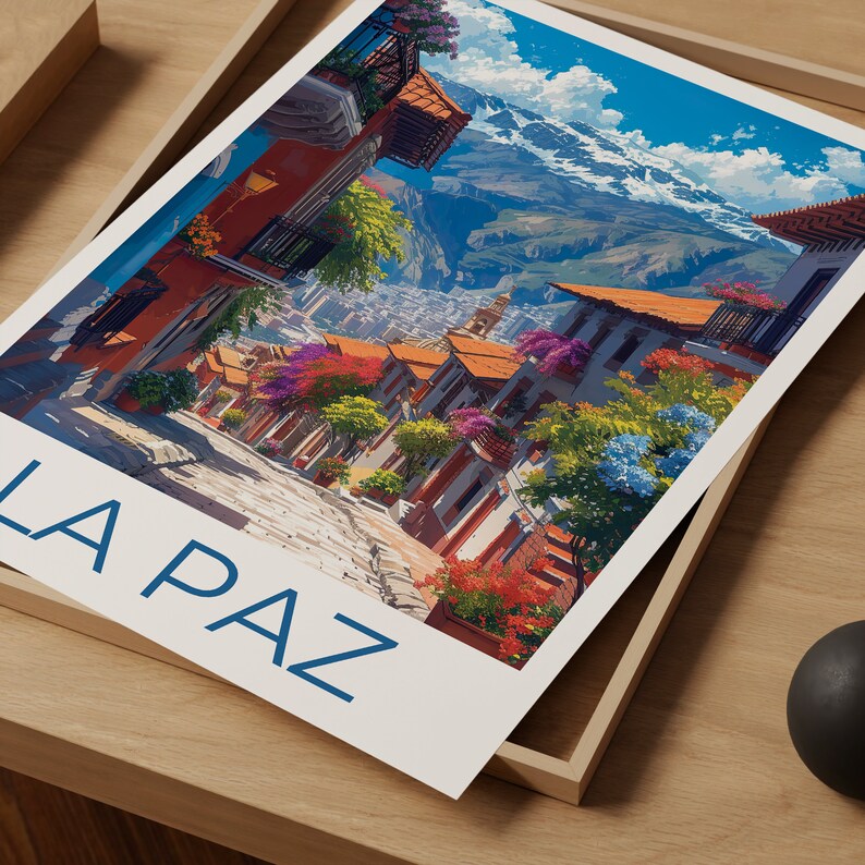 La Paz Travel Poster, Bolivia Wall Art, Bolivia Print, La Paz Poster, La Paz Poster, La Paz Print, La Paz Wall Decor