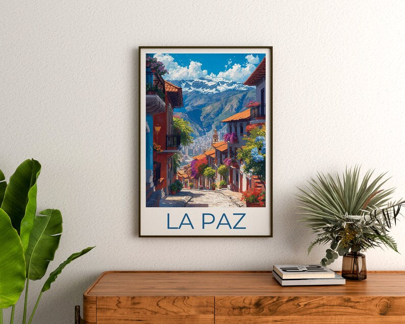 La Paz Travel Poster, Bolivia Wall Art, Bolivia Print, La Paz Poster, La Paz Poster, La Paz Print, La Paz Wall Decor
