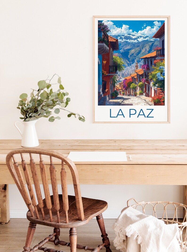 La Paz Travel Poster, Bolivia Wall Art, Bolivia Print, La Paz Poster, La Paz Poster, La Paz Print, La Paz Wall Decor