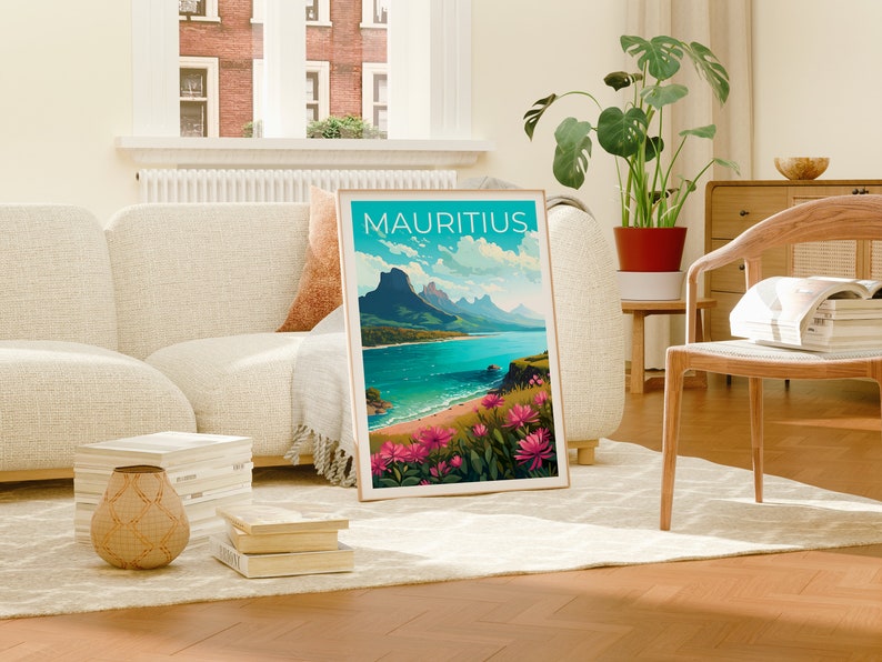 Mauritius Poster, Mauritius Print, Coast Art, Coast Print, Mauritius Travel Poster, Mauritius Gift