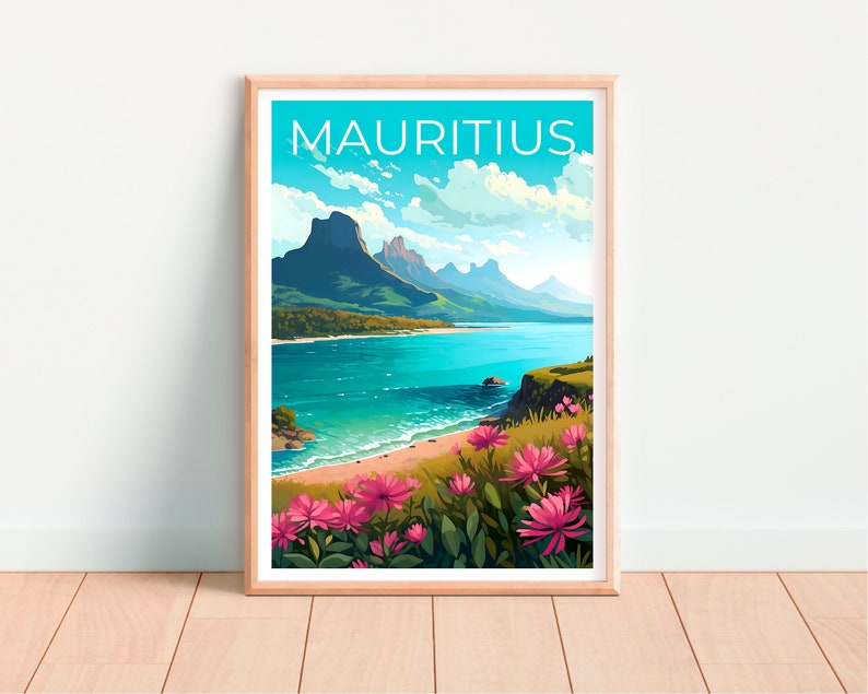 Mauritius Poster, Mauritius Print, Coast Art, Coast Print, Mauritius Travel Poster, Mauritius Gift