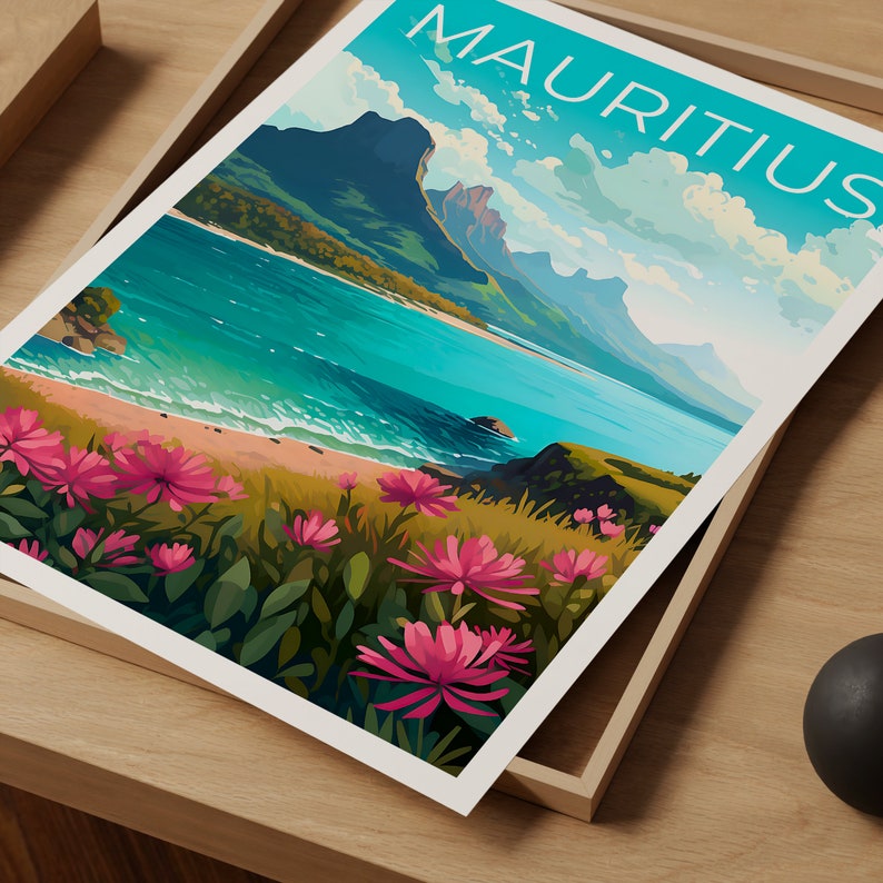 Mauritius Poster, Mauritius Print, Coast Art, Coast Print, Mauritius Travel Poster, Mauritius Gift