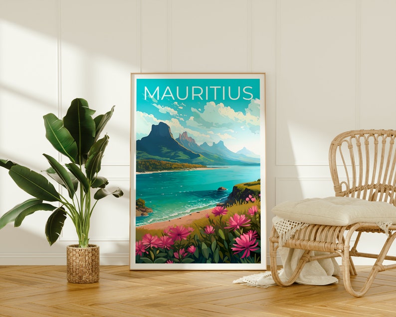 Mauritius Poster, Mauritius Print, Coast Art, Coast Print, Mauritius Travel Poster, Mauritius Gift