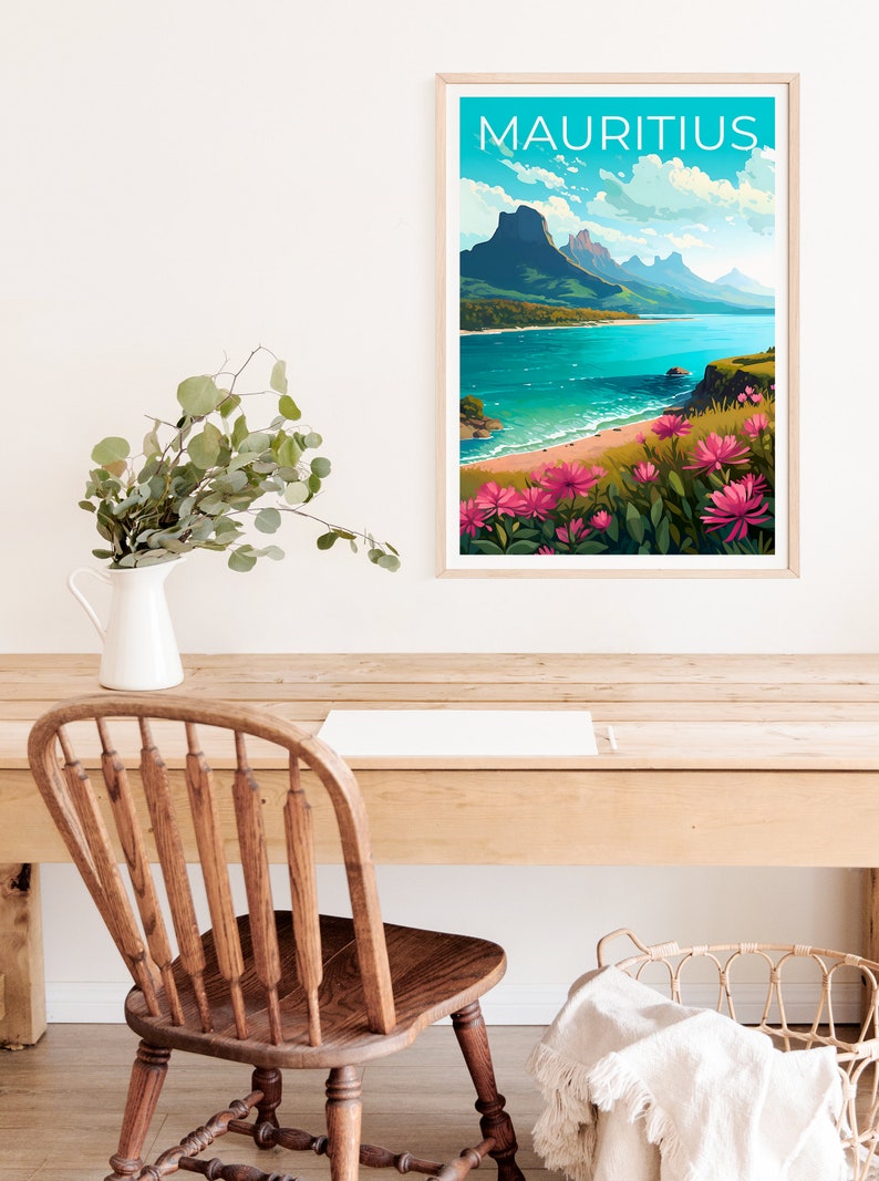 Mauritius Poster, Mauritius Print, Coast Art, Coast Print, Mauritius Travel Poster, Mauritius Gift