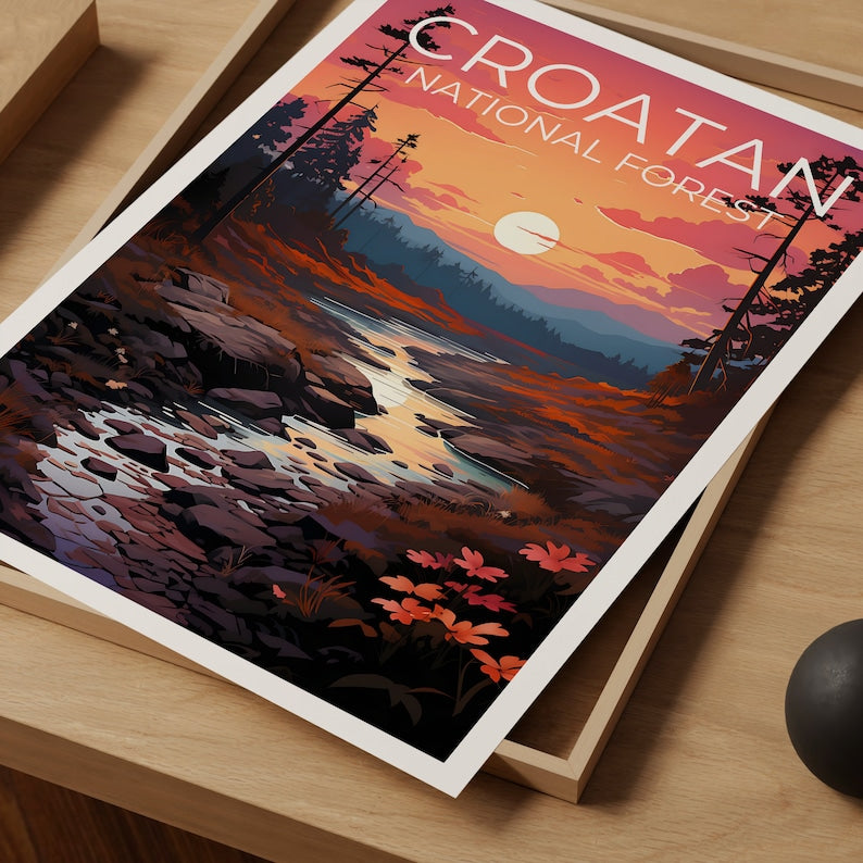 Croatan Forest Poster, North Carolina Wall Art, North Carolina Print, Croatan Forest Poster, North Carolina Poster