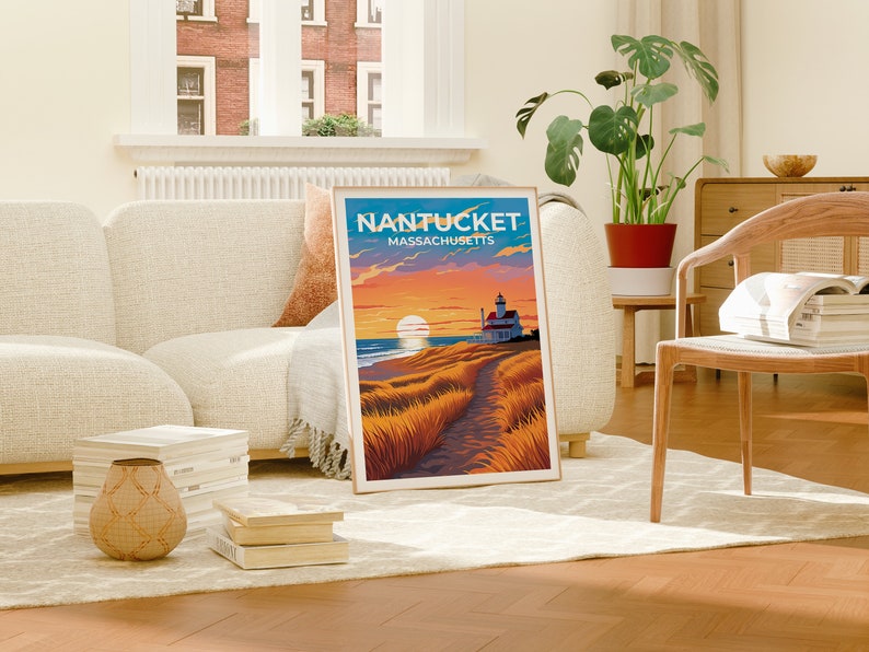 Nantucket Travel Poster, Massachusetts Wall Art, Massachusetts Print, Nantucket Poster, Massachusetts Poster, Island Poster, Nantucket Art