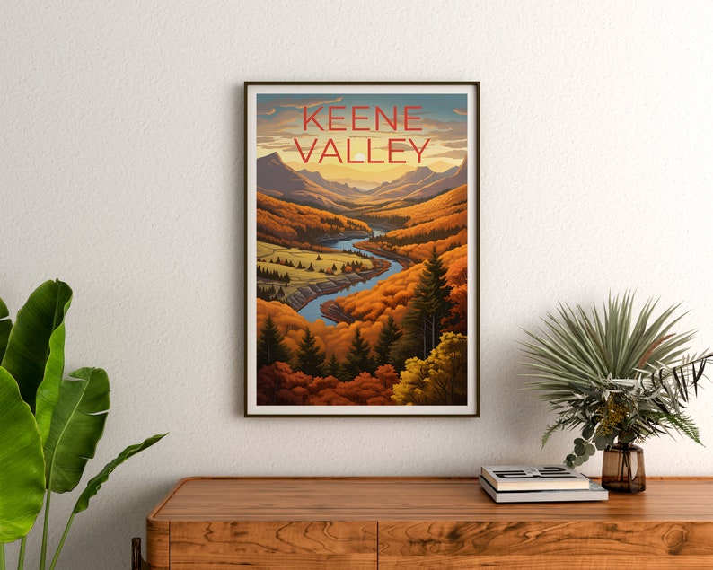 Keene Valley Poster, Keene Valley Print, New York Art, New York Print, Keene Valley Travel Poster, Mountain Poster