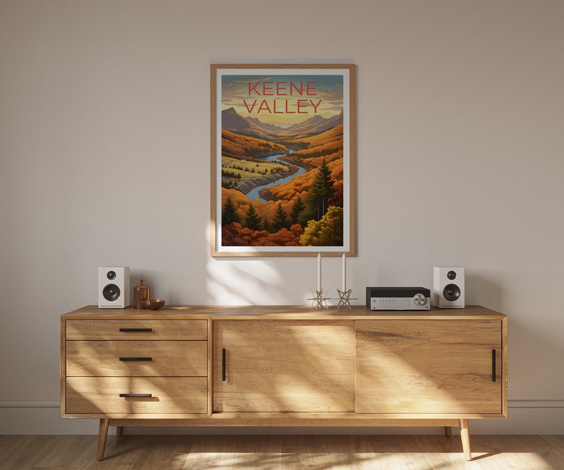 Keene Valley Poster, Keene Valley Print, New York Art, New York Print, Keene Valley Travel Poster, Mountain Poster