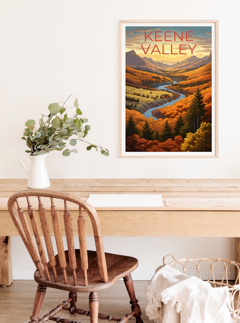 Keene Valley Poster, Keene Valley Print, New York Art, New York Print, Keene Valley Travel Poster, Mountain Poster
