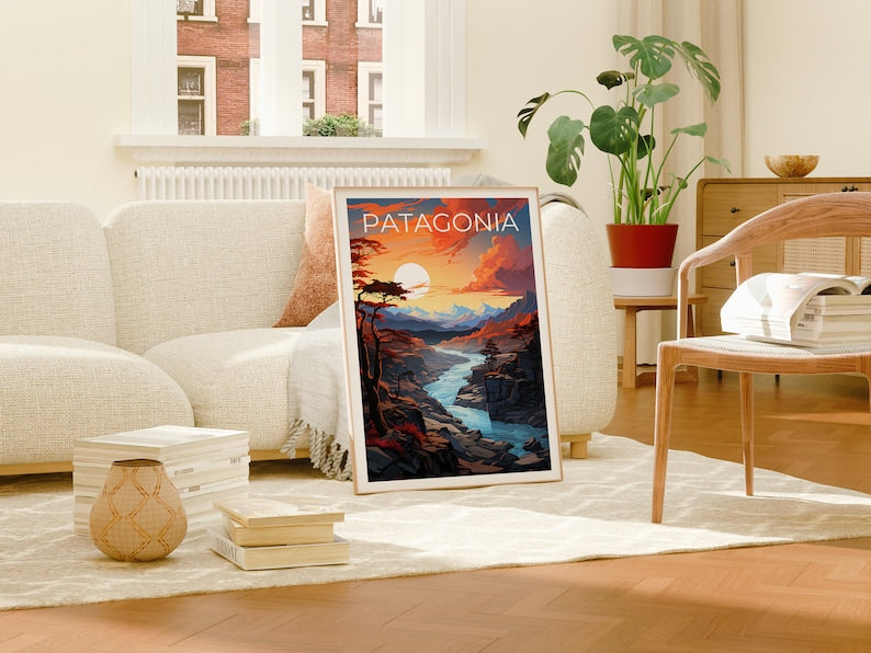 Patagonia Poster, Patagonia Print, Argentina Poster, Argentina Print, Patagonia Travel Poster, Mountain Art, Patagonia Art