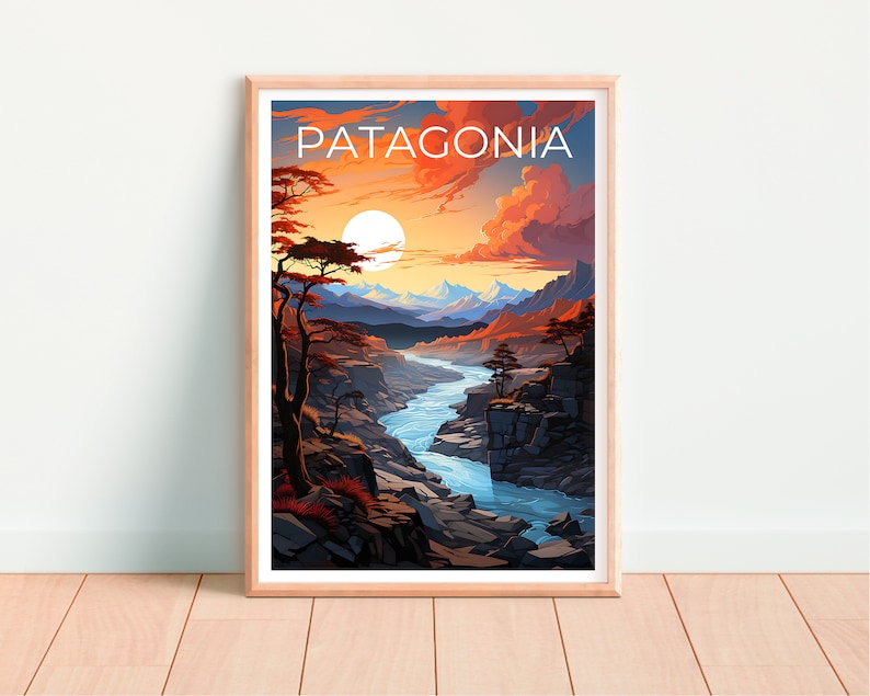 Patagonia Poster, Patagonia Print, Argentina Poster, Argentina Print, Patagonia Travel Poster, Mountain Art, Patagonia Art