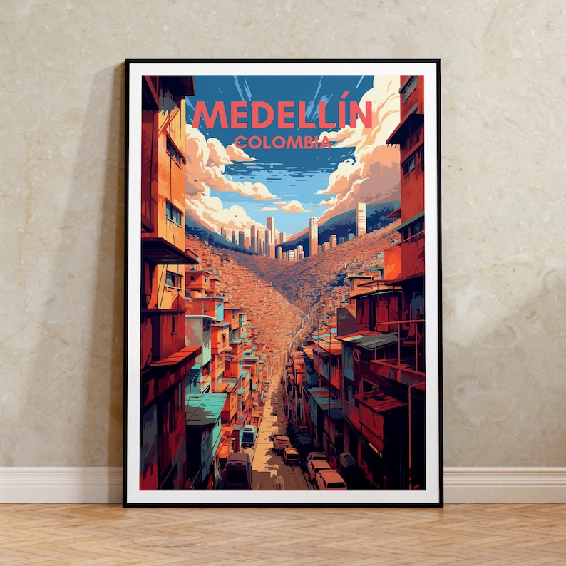 Medellín Travel Poster, Medellín Print, Medellin Poster, Medellin Colombia Poster, Colombia Print, Medellin Art, Colombia Art, Medellin Gift