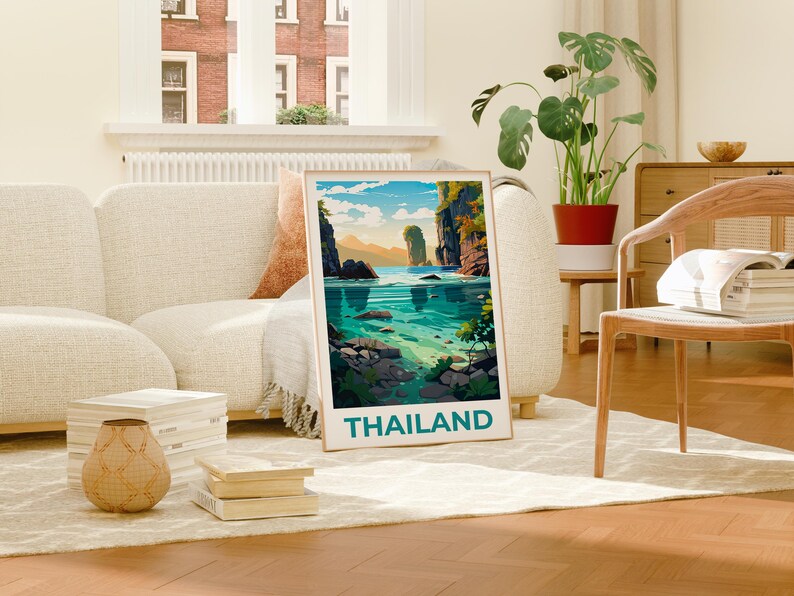 Thailand Poster, Asia Travel Print, Karst Poster, Thailand Print, Asia Poster, Thailand Gift, Asia Gift