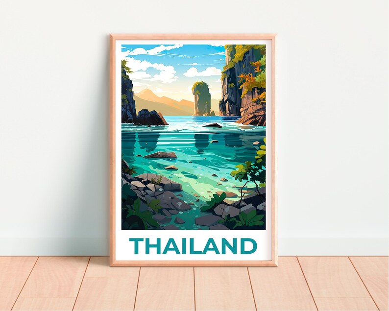 Thailand Poster, Asia Travel Print, Karst Poster, Thailand Print, Asia Poster, Thailand Gift, Asia Gift