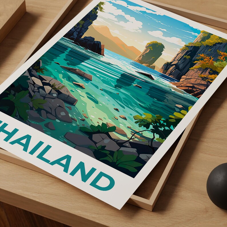 Thailand Poster, Asia Travel Print, Karst Poster, Thailand Print, Asia Poster, Thailand Gift, Asia Gift