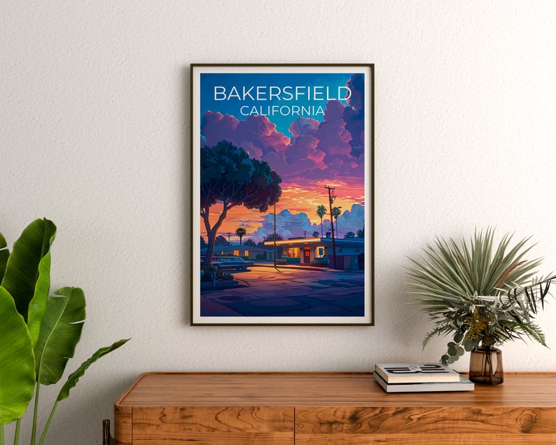Bakersfield Travel Poster, California Wall Art, California Print, Bakersfield Poster, California Poster, City Poster, Bakersfield Print