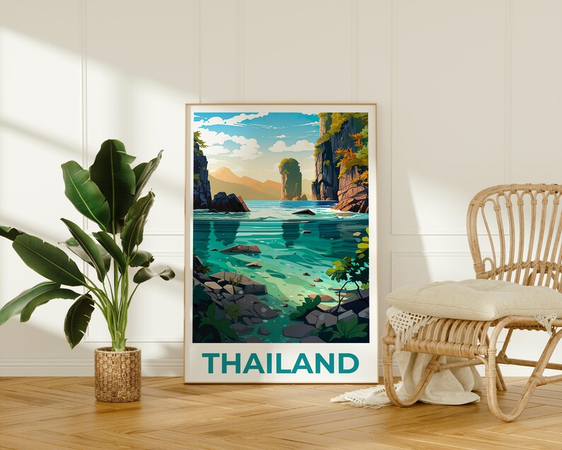 Thailand Poster, Asia Travel Print, Karst Poster, Thailand Print, Asia Poster, Thailand Gift, Asia Gift