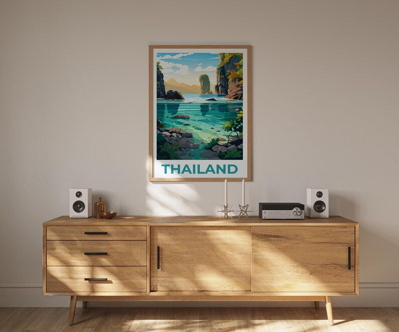 Thailand Poster, Asia Travel Print, Karst Poster, Thailand Print, Asia Poster, Thailand Gift, Asia Gift