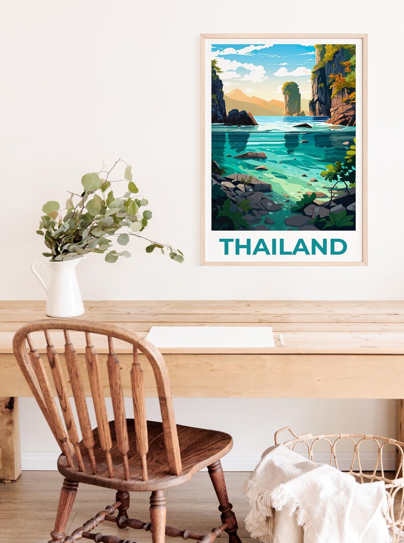 Thailand Poster, Asia Travel Print, Karst Poster, Thailand Print, Asia Poster, Thailand Gift, Asia Gift