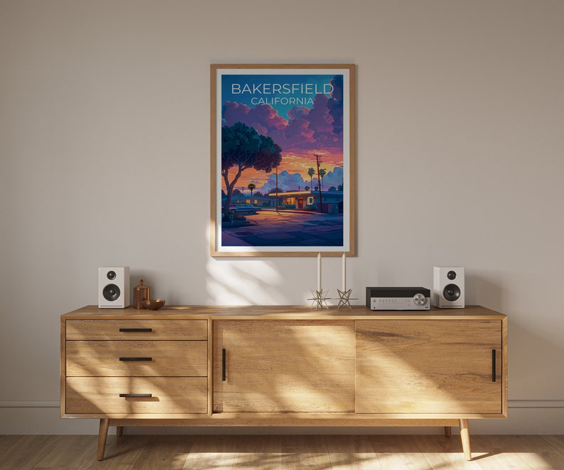 Bakersfield Travel Poster, California Wall Art, California Print, Bakersfield Poster, California Poster, City Poster, Bakersfield Print