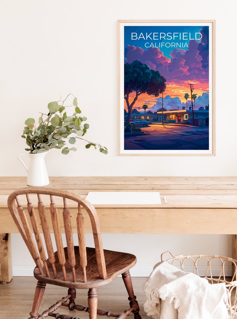 Bakersfield Travel Poster, California Wall Art, California Print, Bakersfield Poster, California Poster, City Poster, Bakersfield Print