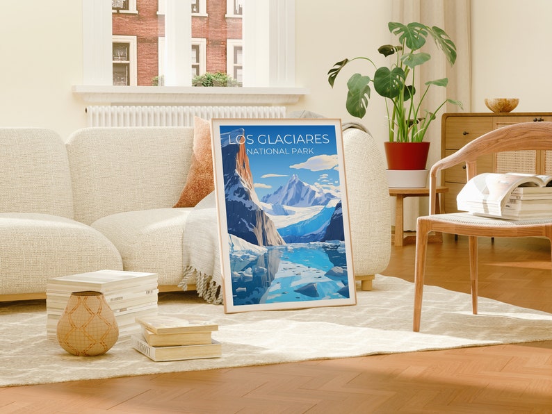 Los Glaciares National Park Travel Poster, Argentina Wall Art, Argentina Print, Los Glaciares Poster, Ice Poster, Nature Poster