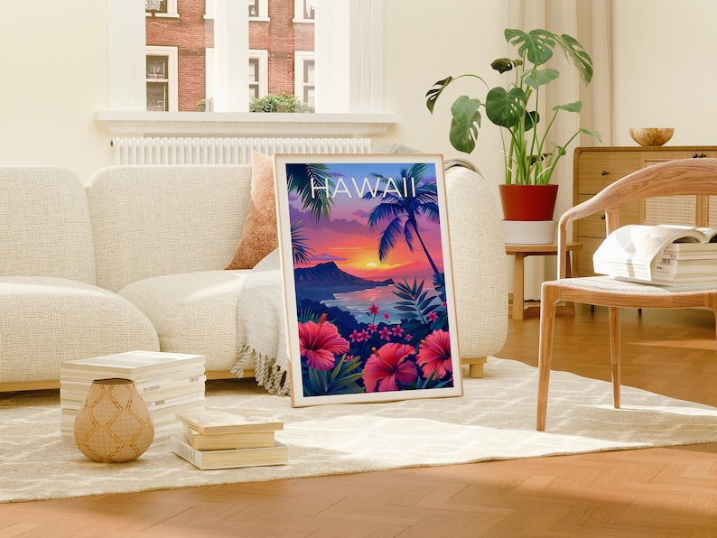 Hawaii Poster, Hawaii Print, Coast Poster, Beach Print, Island Poster, Hawaii Art, Island Print