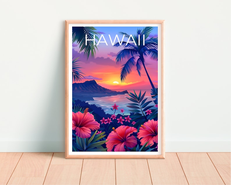 Hawaii Poster, Hawaii Print, Coast Poster, Beach Print, Island Poster, Hawaii Art, Island Print