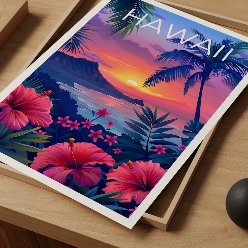 Hawaii Poster, Hawaii Print, Coast Poster, Beach Print, Island Poster, Hawaii Art, Island Print