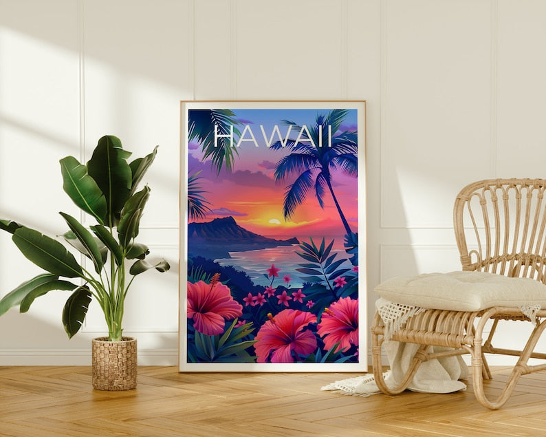 Hawaii Poster, Hawaii Print, Coast Poster, Beach Print, Island Poster, Hawaii Art, Island Print