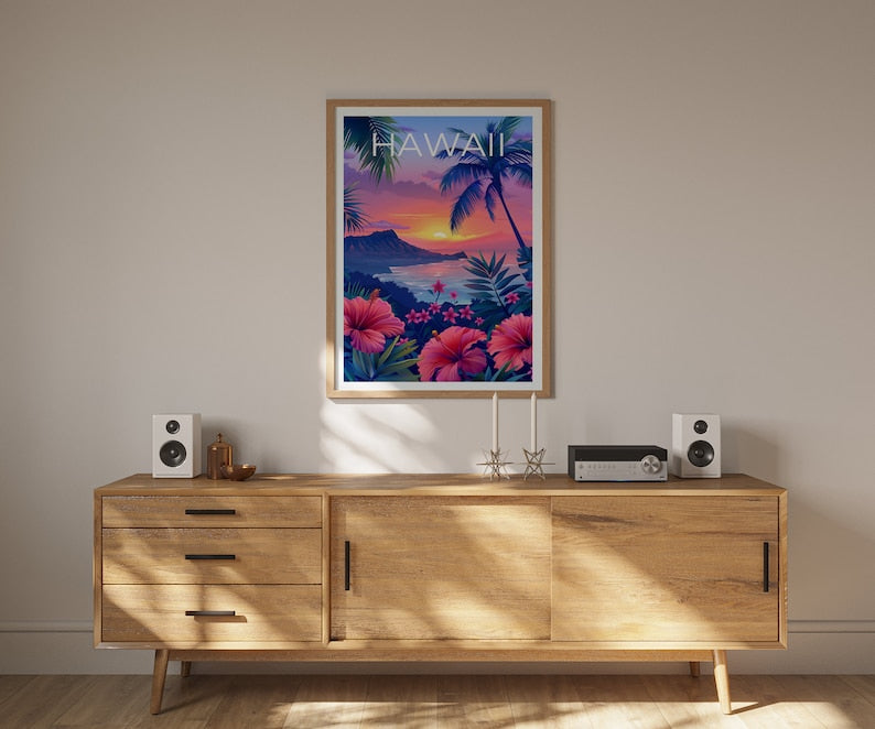 Hawaii Poster, Hawaii Print, Coast Poster, Beach Print, Island Poster, Hawaii Art, Island Print