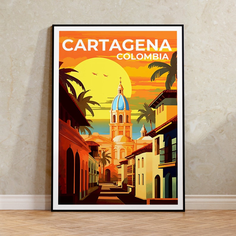 Cartagena Travel Poster, Colombia Wall Art, Colombia Print, Cartagena Poster, Colombia Poster, City Poster, Cartagena Art